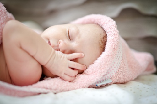 Baby girl in pink